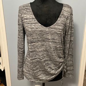 WHBM Flattering LS Knit with one side ruched